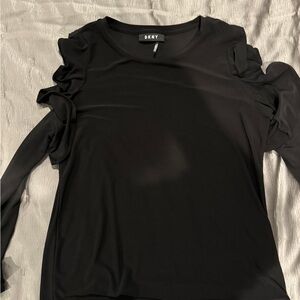 Black DKNY open shoulder shirt large